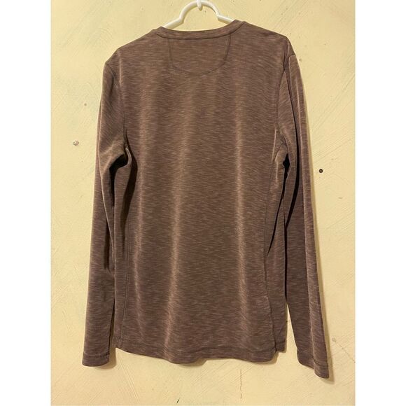 Eddie Bauer Men’s Brown Shirt M Active Long Sleeve Contour Performance Henley - Picture 7 of 8